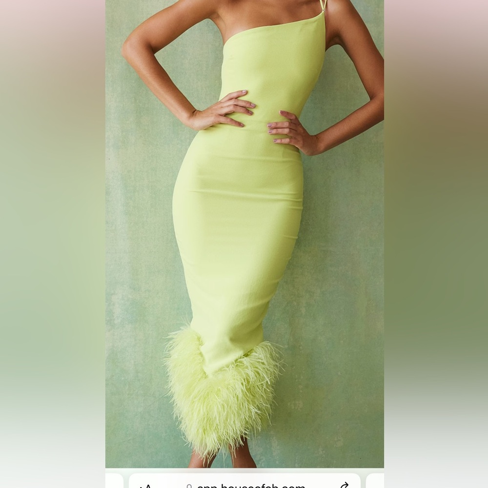 House of CB ALESSIA LIME MIDI DRESS